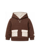 Felpa per bambino Eleventy Kids marrone con tasche applicate EZ4H00 Z3999 320BG ELEVENTY KIDS 