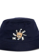 Cappello per neonato Moschino Kids blu con stampa Teddy Bear MNX057LPA01 40016 MOSCHINO KIDS 
