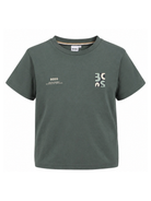 T-shirt per bambino Boss Kidswear verde con logo sul petto J52974 68C BOSS KIDS 