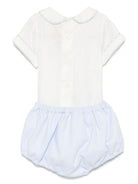 Completo per neonato La Stupenderia bianco con shorts in cotone e colletto Peter Pan TBCT59 P08 LA STUPENDERIA 