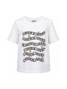 T-shirt per bambini Moschino Kids bianca con stampa grafica sul davanti HXM05GLAA52 10101 MOSCHINO KIDS 