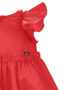 Abito per neonata Monnalisa rosso con ruches 37G903 7116 0044 MONNALISA KIDS 