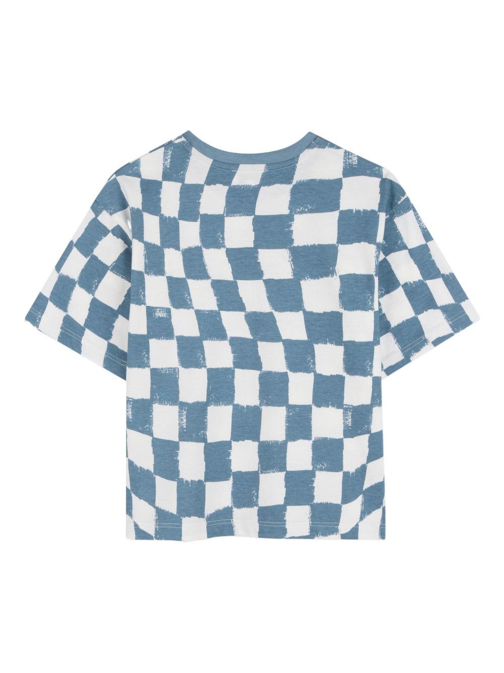 T-shirt per bambino the Marc Jacobs Kids azzurro con stampa a scacchi W60770 80B THE MARC JACOBS KIDS 