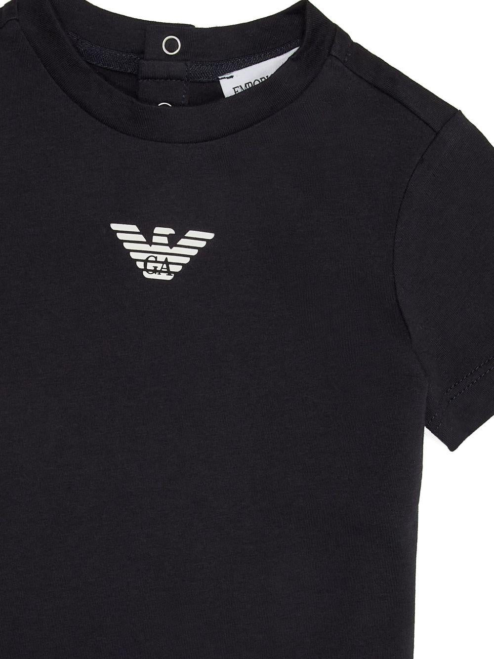 T-shirt per neonato Emporio Armani Kids blu scuro con logo aquila EB000419 AF15013 MB250 EMPORIO ARMANI KIDS 