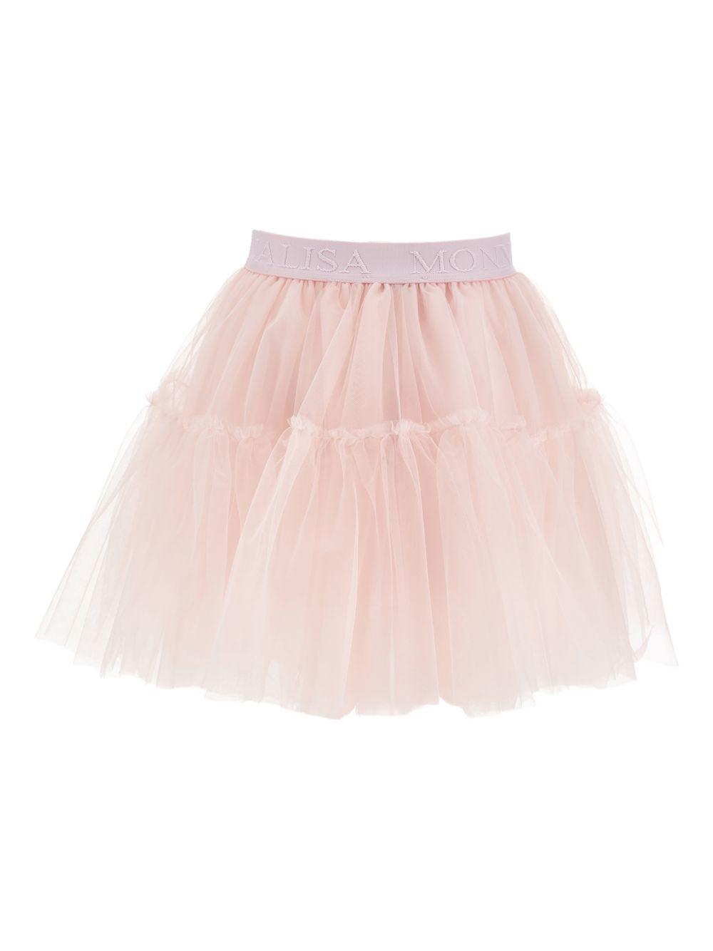 Gonna per bambina Monnalisa rosa con logo in vita 17GGON T9945 0091 MONNALISA KIDS 