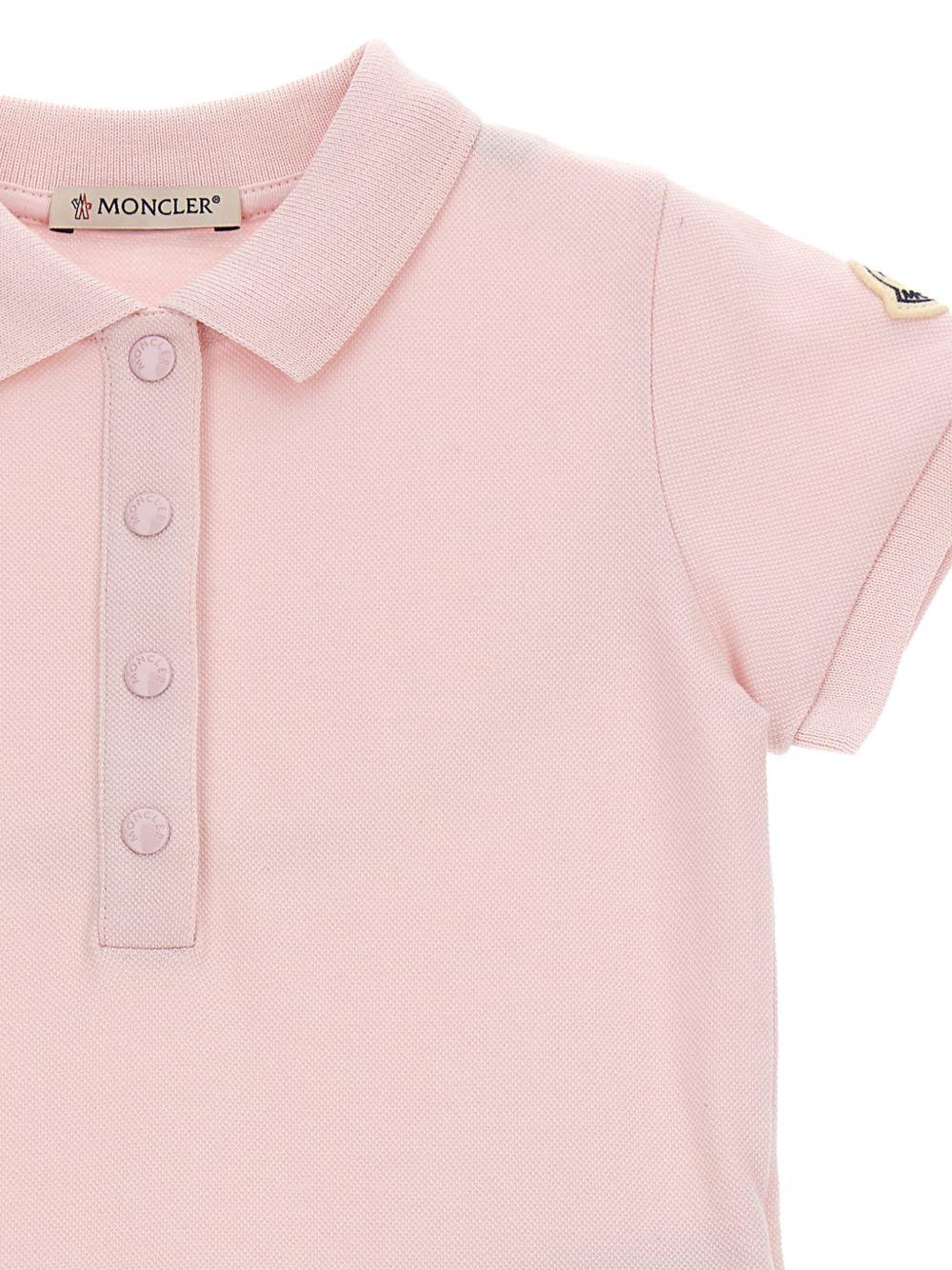 Abito per neonata Moncler Enfant rosa con design plissettato L19518I000088496F 505 MONCLER KIDS 