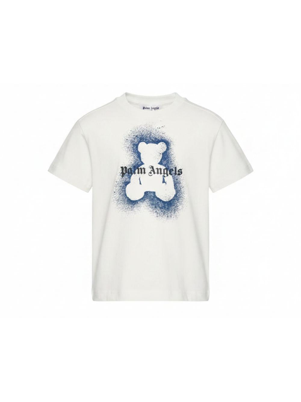 T-shirt per bambino Palm Angels Kids bianca con stampa grafica PBAA003S26JER006 002 PALM ANGELS KIDS 