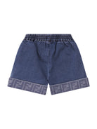 Shorts per neonata Fendi Kids denim con dettaglio logo FF BUF265 AVVU F0QG0 FENDI KIDS 