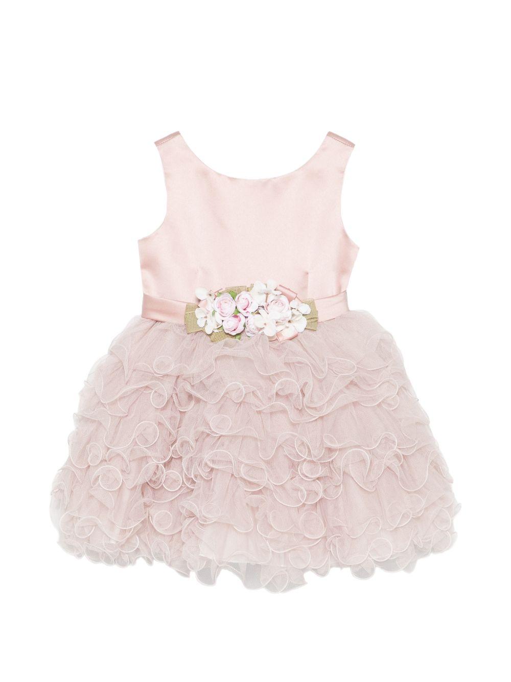 Abito per bambina Colorichiari rosa con applicazione fiori FB108524 4496 83 COLORICHIARI KIDS 