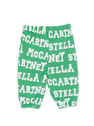 Pantaloni per neonato Stella McCartney Kids verde con stampa logo all-over TY6650 Z3568 769BC STELLA McCARTNEY KIDS 