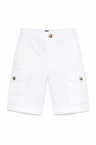 Shorts per bambino Paul & Shark Junior bianco con bottoni WUQ002LLC05 10101 PAUL & SHARK KIDS 