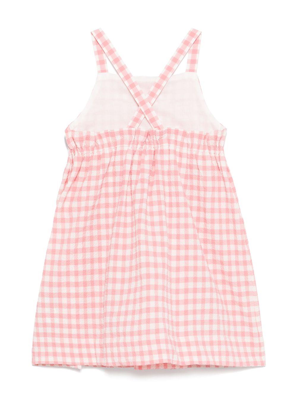 Abito per bambina Il Gufo rosa con motivo a quadretti P25VP021C3161 350 IL GUFO 