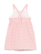 Abito per bambina Il Gufo rosa con motivo a quadretti P25VP021C3161 350 IL GUFO 