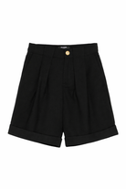Shorts per bambina Balmain Kids neri con bottone dorato BY6R99 I0196 930OR BALMAIN KIDS 