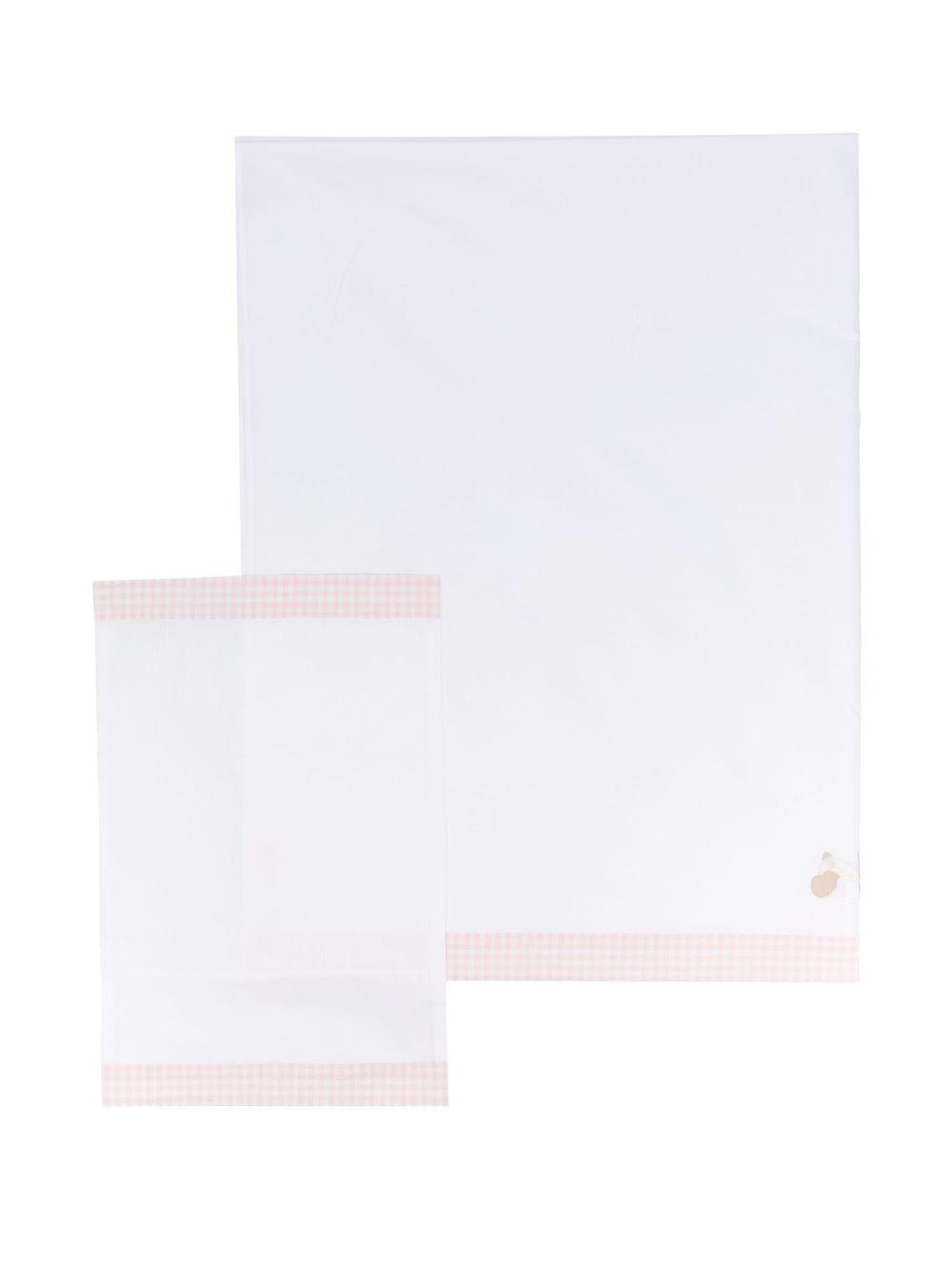 Lenzuola con logo per neonato Il Gufo bianco con orlo rifinito P25OL001B0003 0132 IL GUFO KIDS 