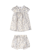 Set abito per neonata Versace Kids grigio con stampa Barocco 10179431A12840 2EO90 VERSACE KIDS 