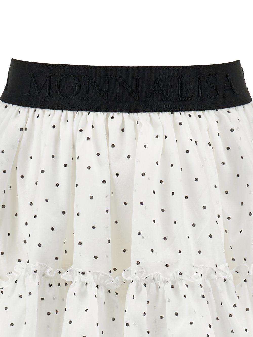 Gonna per bambina Monnalisa bianca con motivo a pois 11G702 7106 9950 MONNALISA KIDS 