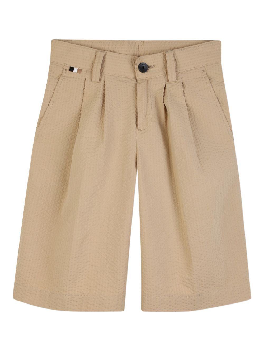Shorts per bambino Boss Kids beige con finitura a rilievo J52923 249 BOSS KIDS 