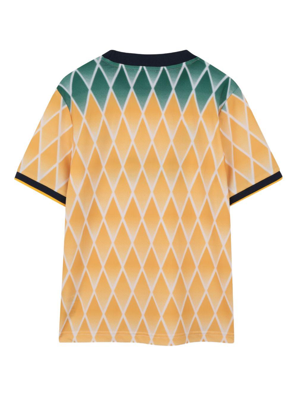 T-shirt per bambino Boss Kids gialla con motivo a rombi J53254 T56 BOSS KIDS 