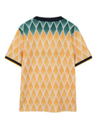 T-shirt per bambino Boss Kids gialla con motivo a rombi J53254 T56 BOSS KIDS 
