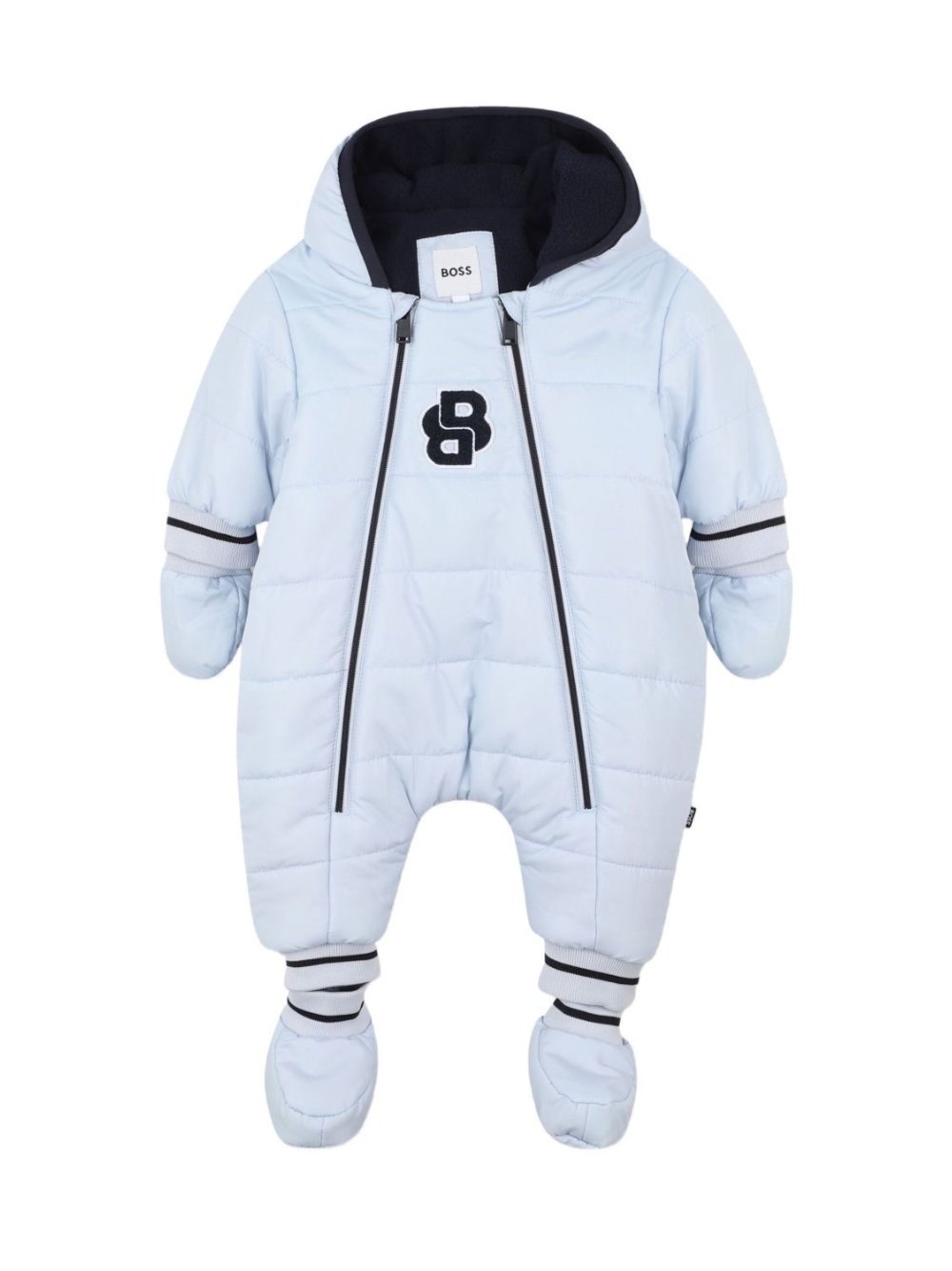 Tuta da neve per neonato BOSS Kids azzurra con cappuccio J52516 771 BOSS KIDS 