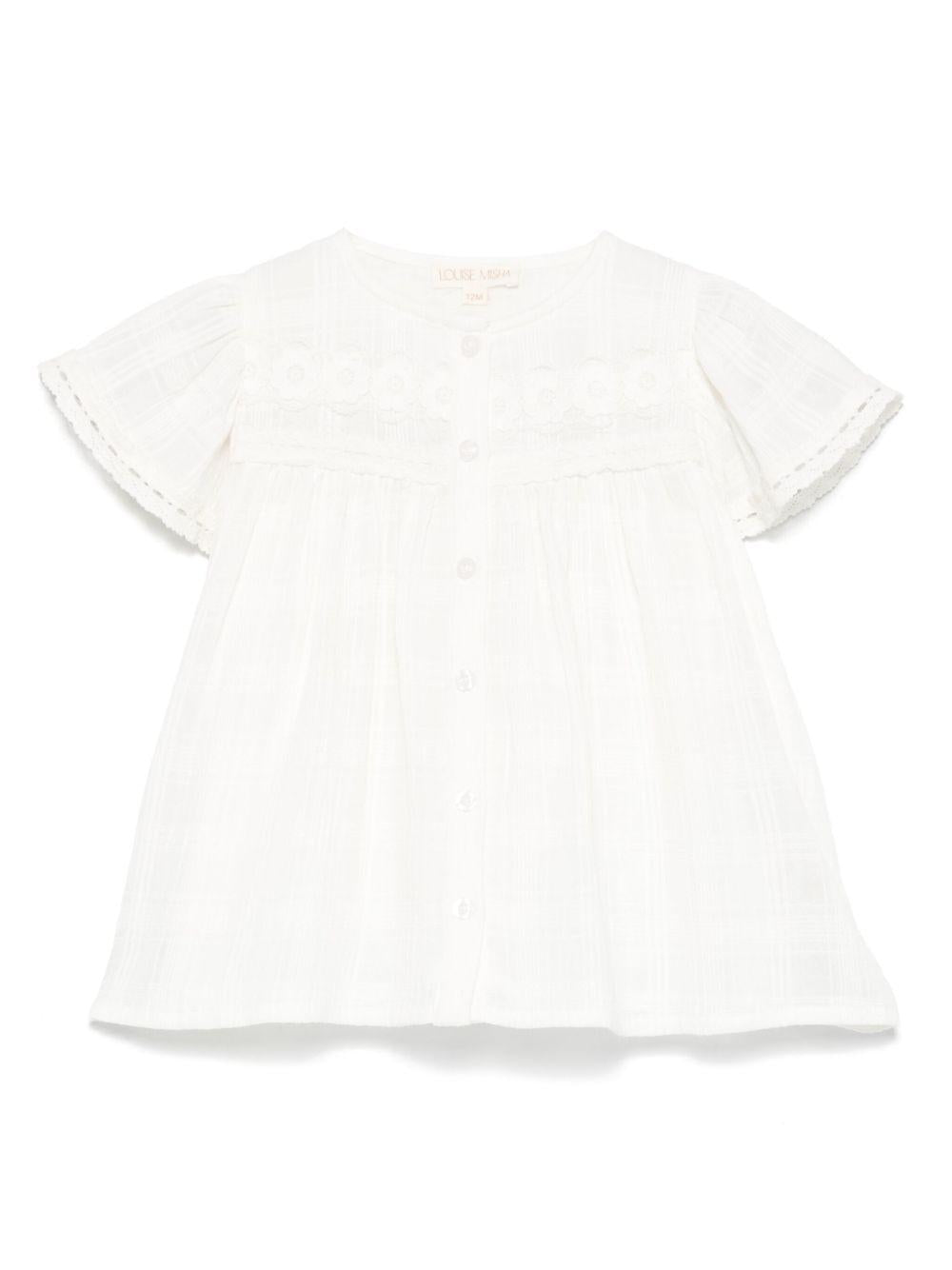 Abito per neonata Louise Misha Morlina bianco con maniche corte FRI-S25-S0142 SNOW LOUISE MISHA KIDS 