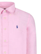 Camicia per bambino POLO RALPH LAUREN KIDS rosa in lino 322967600 002 Ralph Lauren kids 