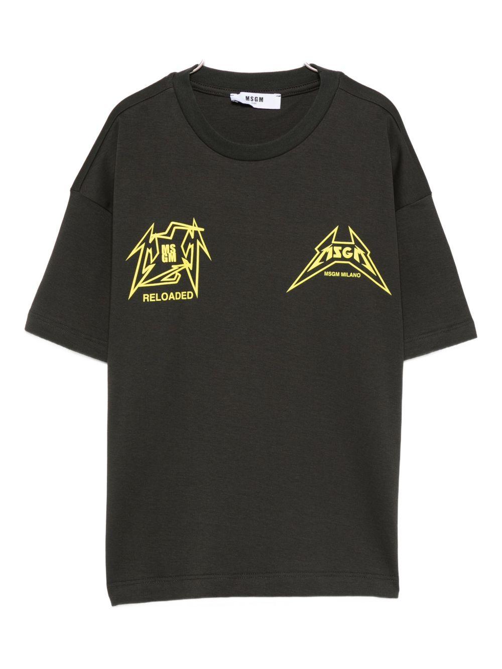 T-shirt per bambino MSGM Kids nero con stampa grafica F5MSJGTH267 MS064 MSGM KIDS 