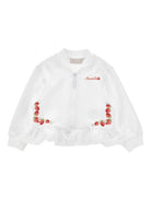 Felpa per neonata Monnalisa bianca con stampa fragole sul davanti 39G803 7007 0099 MONNALISA KIDS 