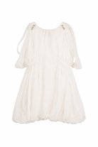 Abito per bambina Lanvin Enfant bianco con decorazione con drappeggio N30347 117 LANVIN KIDS 