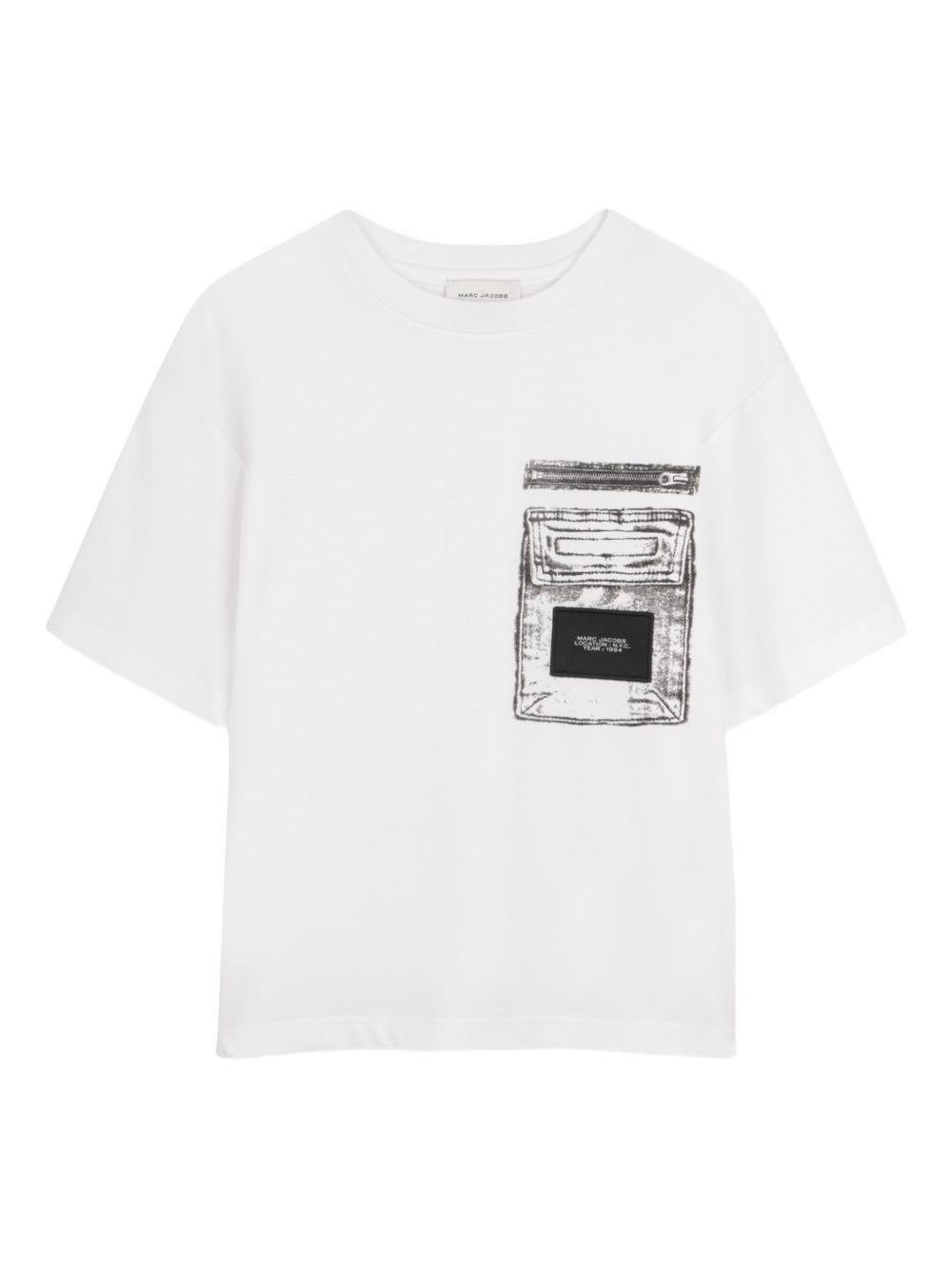 T-shirt per bambino The Marc Jacobs Kids bianca con stampa grafica sul davanti W60846 10P THE MARC JACOBS KIDS 