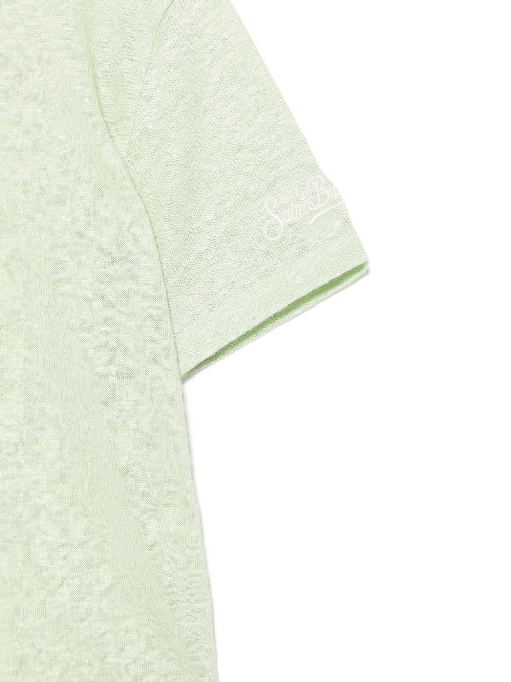 T-shirt per bambini MC2 Saint Barth Kids verde con logo sulla manica ALE0002 01141L MC2 ST. BARTH KIDS 