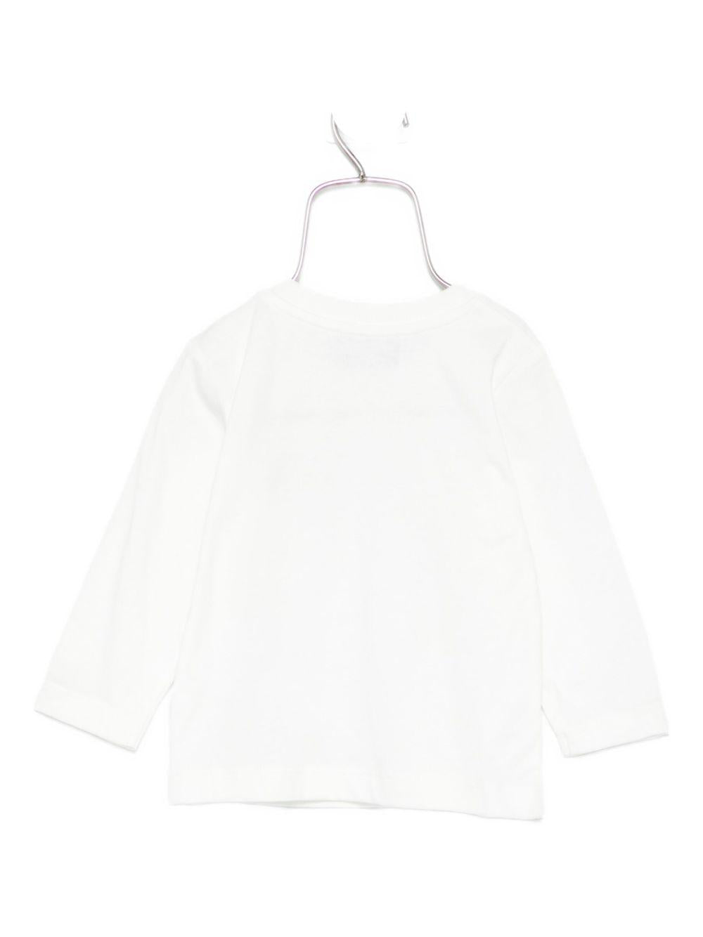 Felpa per neonati Moschino Kids bianco con stampa Teddy MVO00RLAA10 10063 MOSCHINO KIDS 