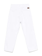 Chino dritti per bambino Paolo Pecora Kids bianco con due tasche posteriori a filetto PP3979 BIANCO PAOLO PECORA KIDS 