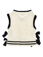 Gilet per bambina Philosophy di Lorenzo Serafini Kids bianco con dettagli fiocchi a contrasto I9G306 7034 0150 PHILOSOPHY KIDS 
