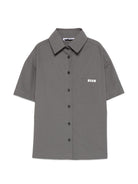 Camicia per bambina MSGM Kids grigia con logo sul davanti S6MSJGSI163 103 MSGM KIDS 