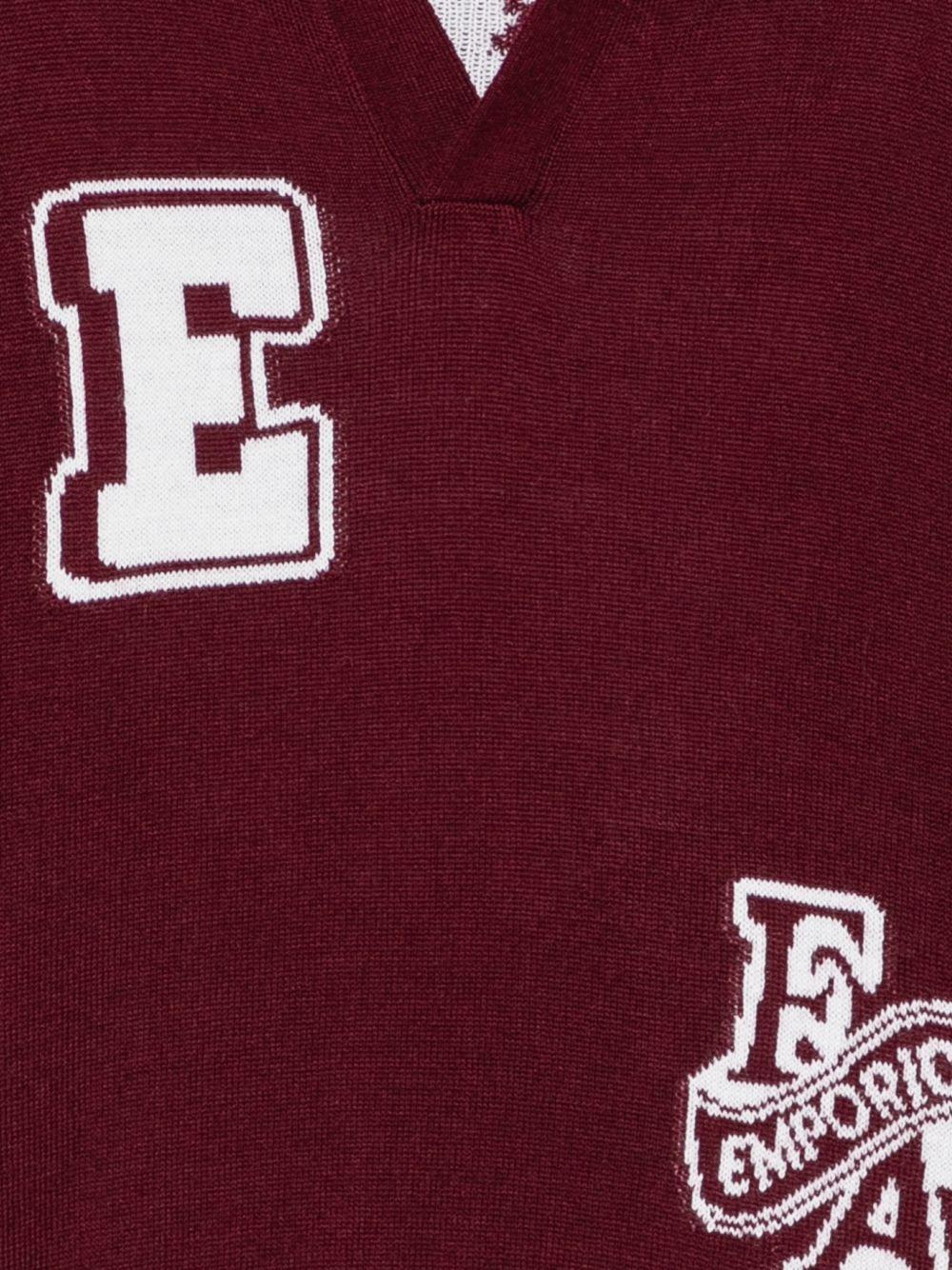 Maglione per bambino Emporio Armani Kids bordeaux con colletto polo EB001583 AF27314 UA343 EMPORIO ARMANI KIDS 