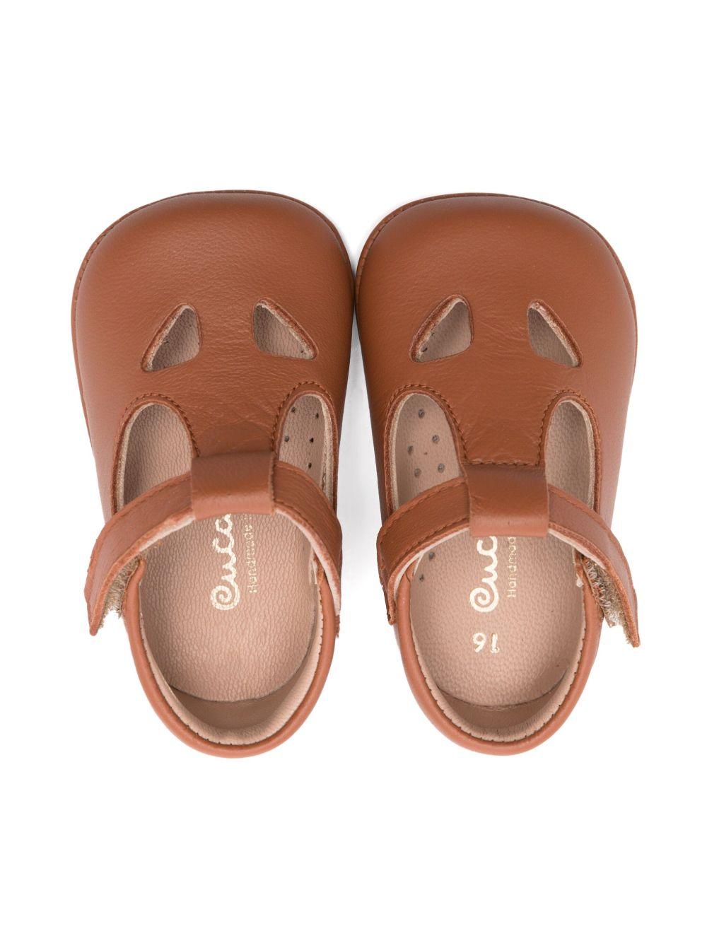 Scarpine primi passi per neonata Eli1957 marrone per chiusura a strappo 0375AL CUERO Eli Kids 