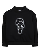 Felpa per bambino Karl Lagerfeld Kids nera con stampa grafica Z30637 09B KARL LAGERFELD KIDS 