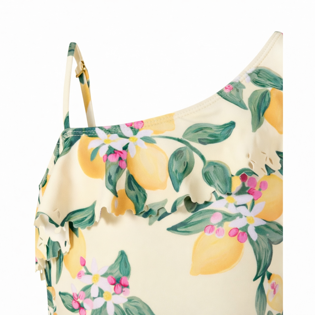 Costume Net per bambina Molo beige con stampa Limoni all-over 8S26P502 9505 MOLO KIDS 