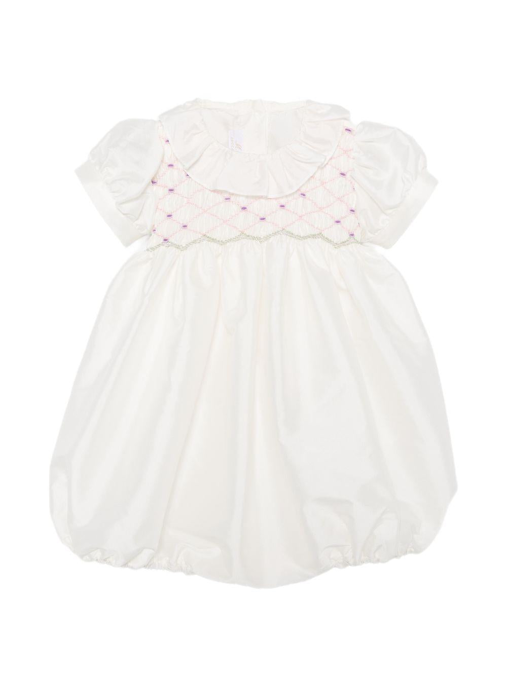 Abito per neonata Mariella Ferrari bianco con colletto a balze PLV20 070 MARIELLA FERRARI KIDS 