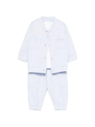 Set giacca, t-shirt e pantaloni per neonato Givenchy Kids azzurro con logo ricamato H31263 771 GIVENCHY KIDS 