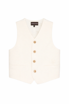 Gilet per bambino Emporio Armani Kids bianco con scollo a V EB000905 AF21040 U1079 EMPORIO ARMANI KIDS 
