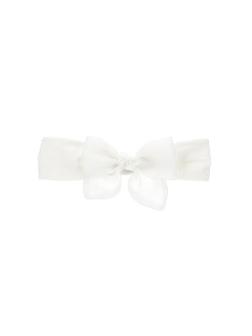 Fascia per capelli per neonata Monnalisa bianca con dettaglio con fiocco 73G004 7112 0001 MONNALISA 