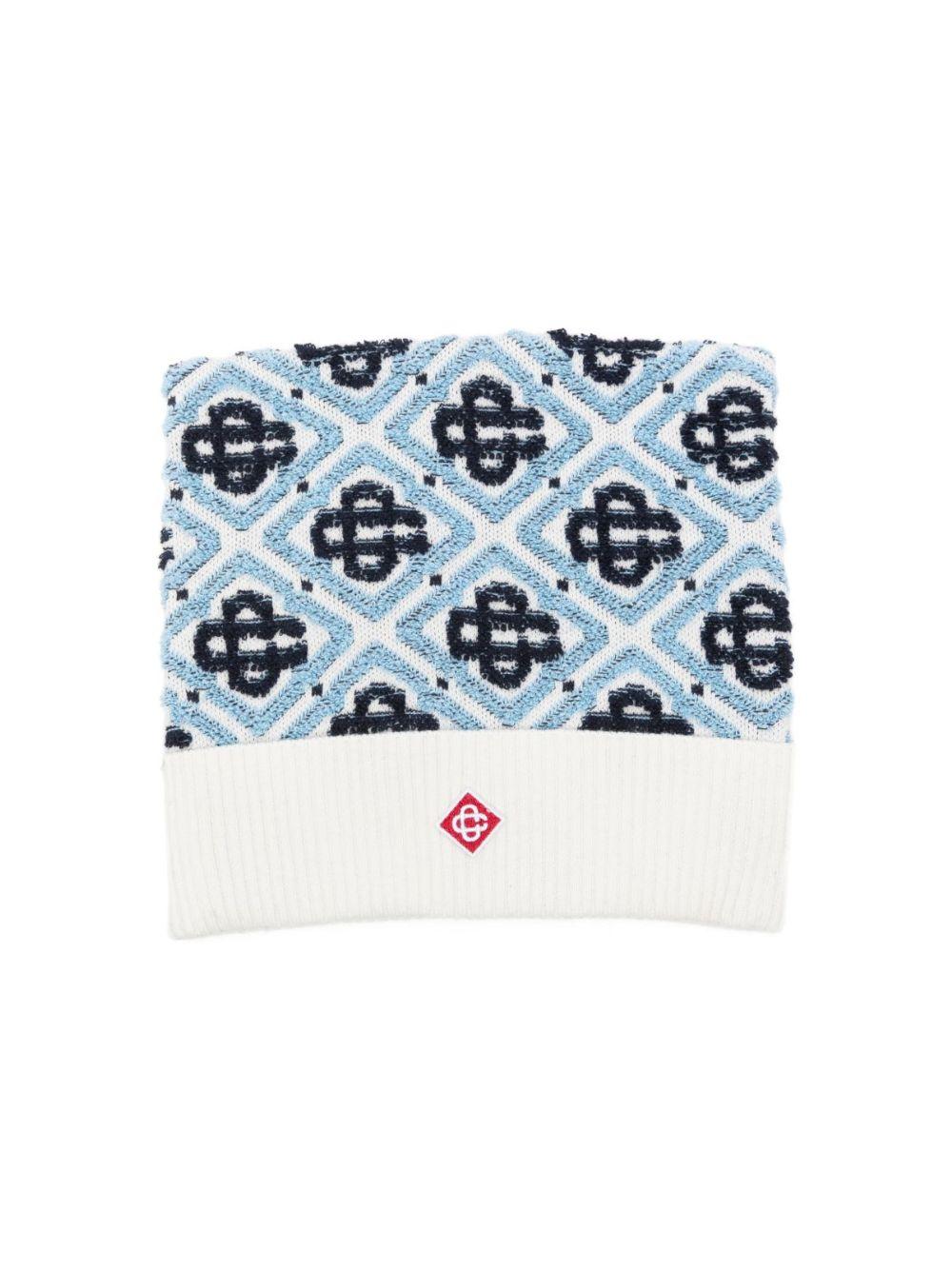 Cappello per bambino Casablanca Kids azzurro con motivo monogramma all-over KPF26HAT12501 MULTI CASABLANCA KIDS 