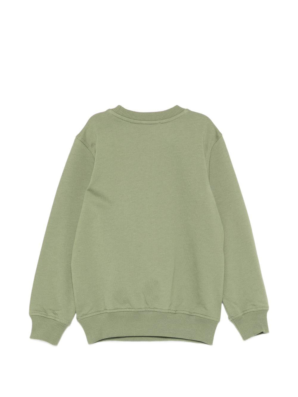 Felpa per bambini Moschino Kids verde con motivo Teddy Bear HUF09ULCA19 30037 MOSCHINO KIDS 