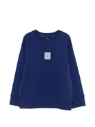 Felpa per bambino Emporio Armani Kids blu con logo sul davanti EB001315 AF10126 UB105 EMPORIO ARMANI KIDS 