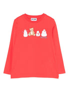 T-shirt per bambini Moschino Kids rosso con stampa grafica HUO00ZLAA01 50109 MOSCHINO KIDS 