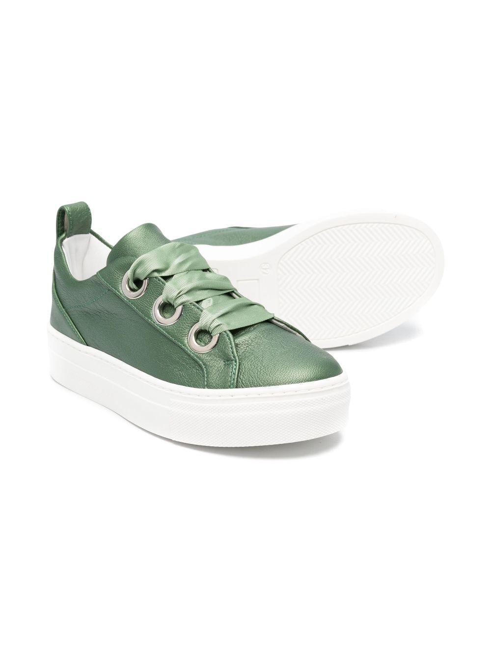 Sneakers per bambina Colorichiari verde con soletta in pelle con logo FJ958172 4114 35 COLORICHIARI KIDS 