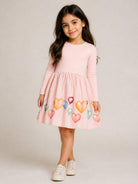 Vestito per bambina Molo Kids rosa con stampa grafica cuori 2W26E203 5745 MOLO KIDS 